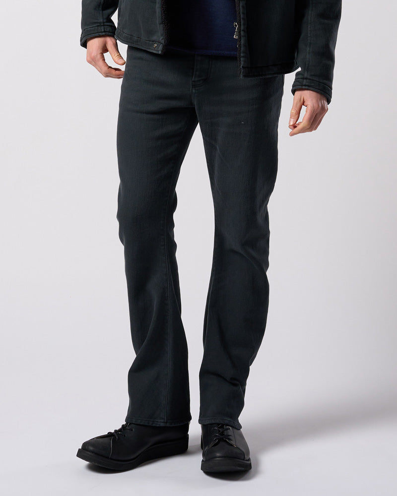 denim jersey 3D banana flare pants