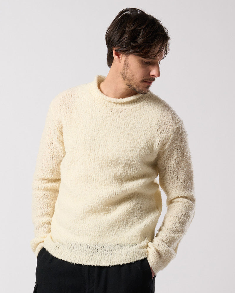 fancy yarn crew-neck knit