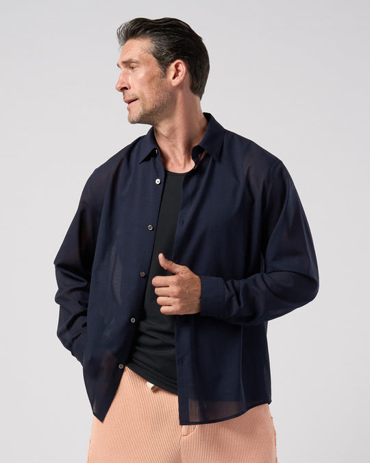 airy wool voile shirt