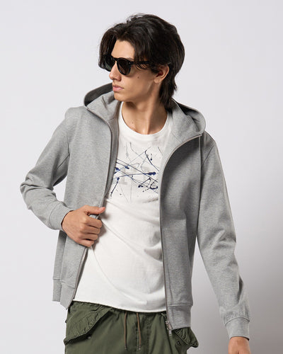 high neck zip-up parka