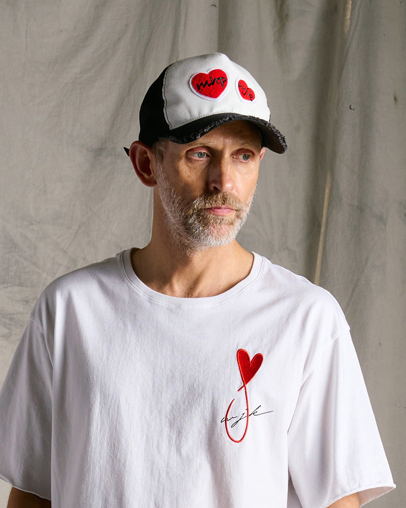 【Maison Honoré Paris × wjk】2-heart patch cut-off mesh cap