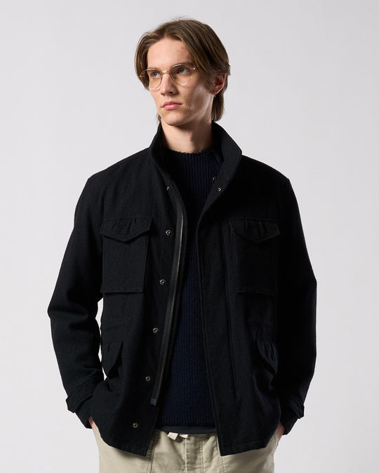 milled wool field jacket