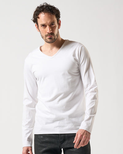 cut-off V-neck L/S