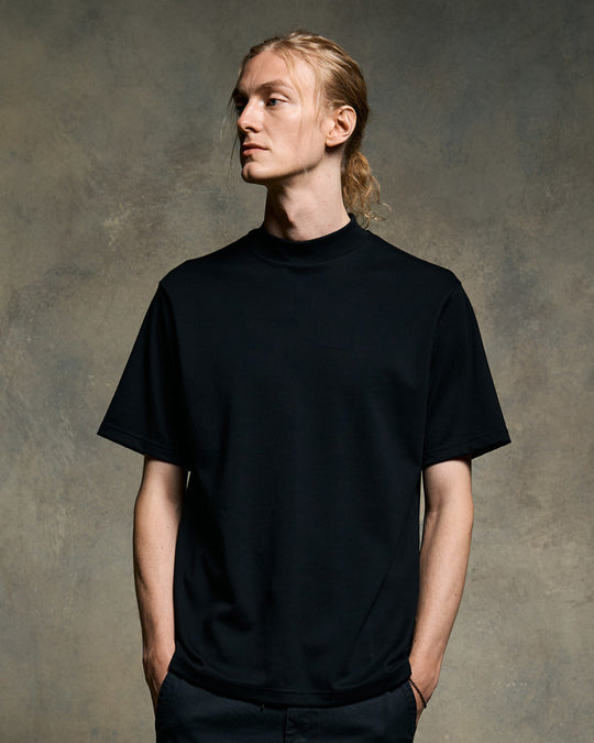 luxury cotton mock neck S/S