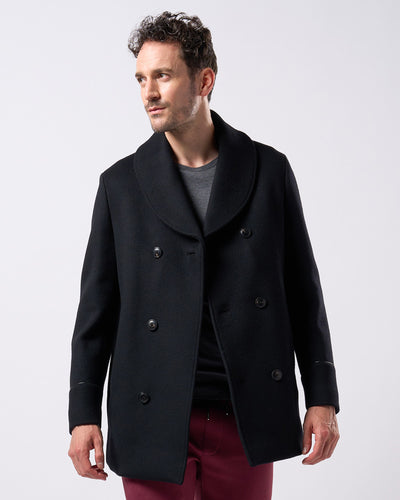 shawl collar half coat