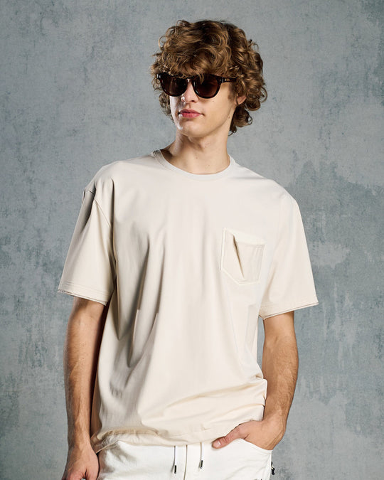 drawstring leather pocket S/S