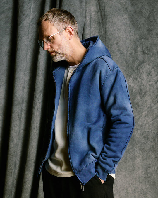 fade zip-up hoodie