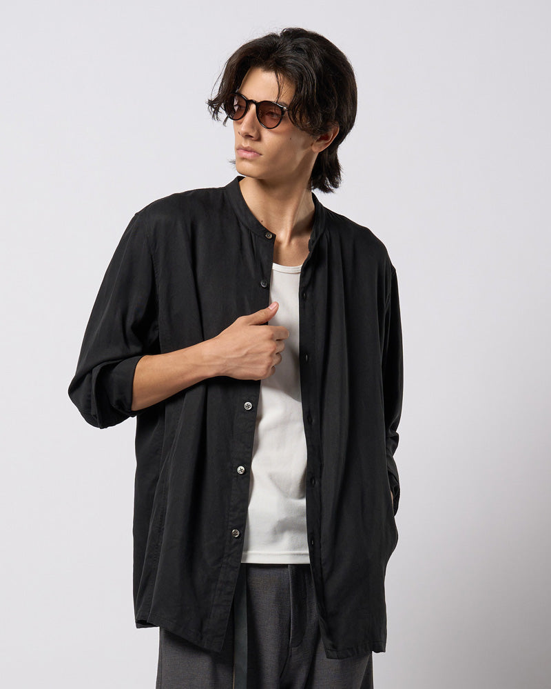band collar shirt coat