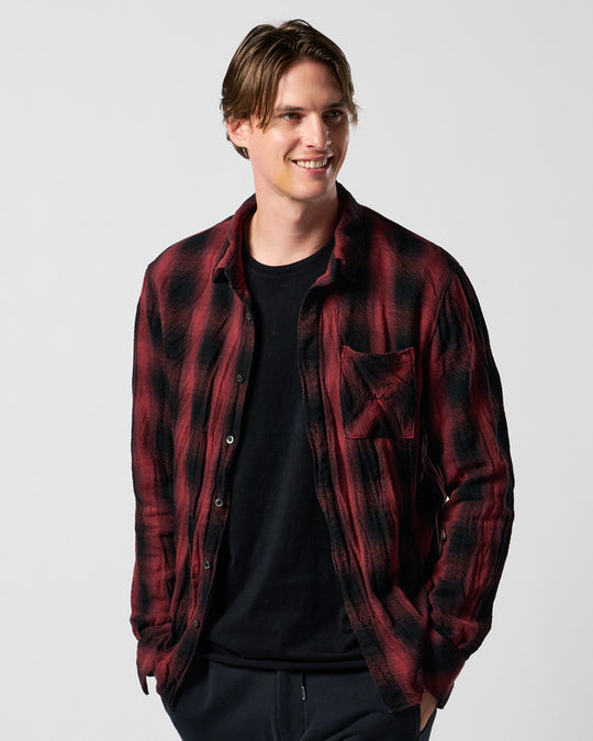 【muta × wjk】twist wrinkle check shirt