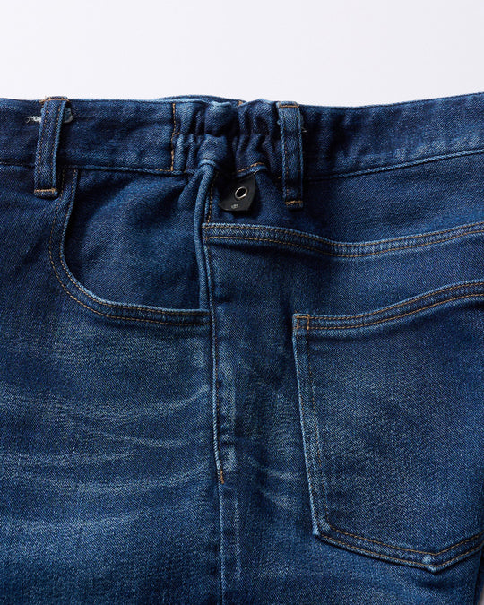 denim jersey 3D banana flare pants