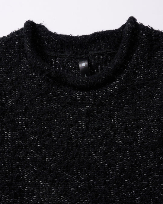 fancy yarn crew-neck knit
