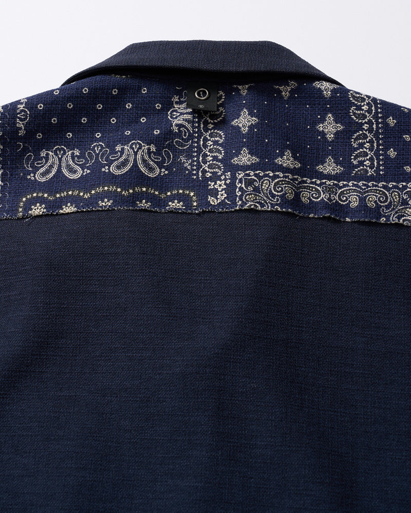 bandana print panel open shirt – wjk online store