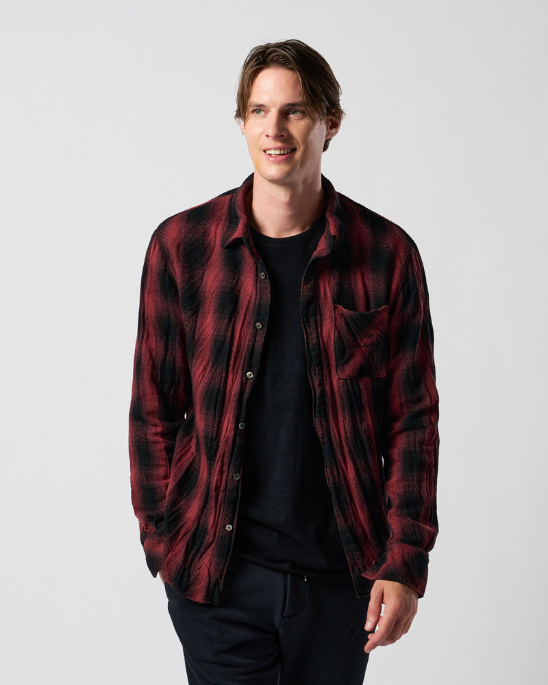 【muta × wjk】twist wrinkle check shirt