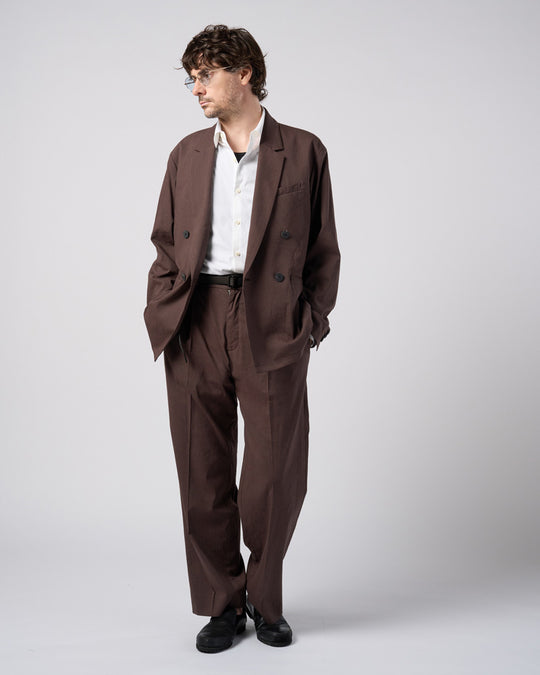 viscose linen double-breasted jacket