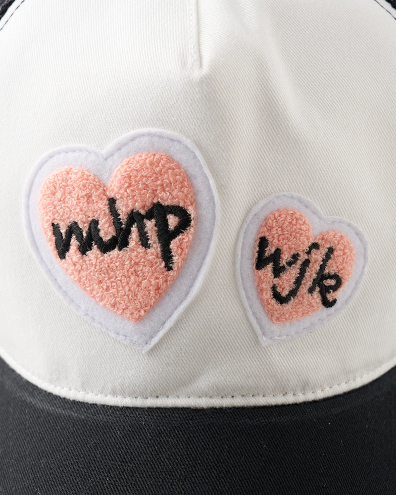【Maison Honoré Paris × wjk】2-heart patch cut-off mesh cap