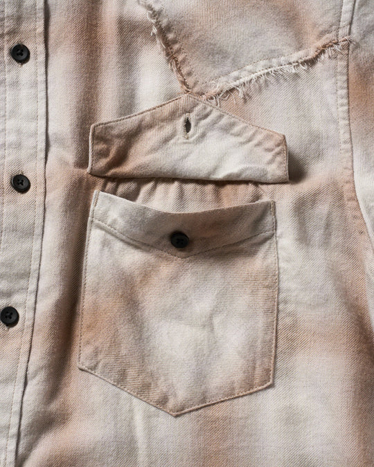loose check western shirt