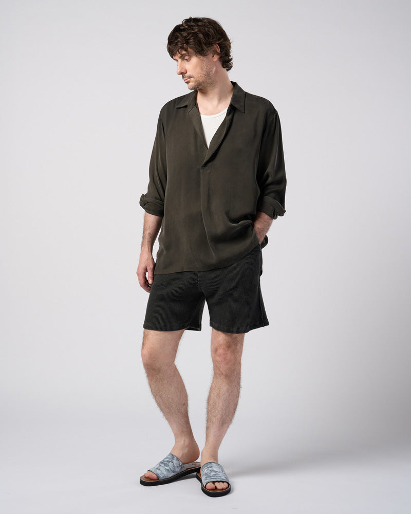 cupro vintage pull-over skipper shirt L/S