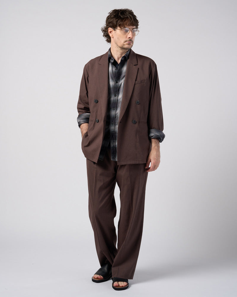 viscose linen double-breasted jacket