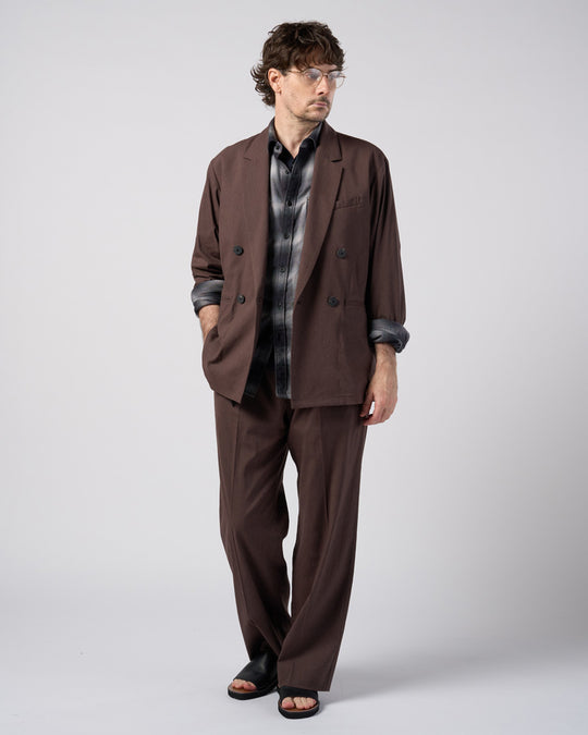 viscose linen double-breasted jacket