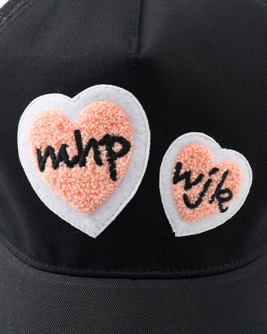 【Maison Honoré Paris × wjk】2-heart patch cut-off mesh cap