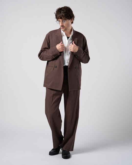 viscose linen semi-wide slacks
