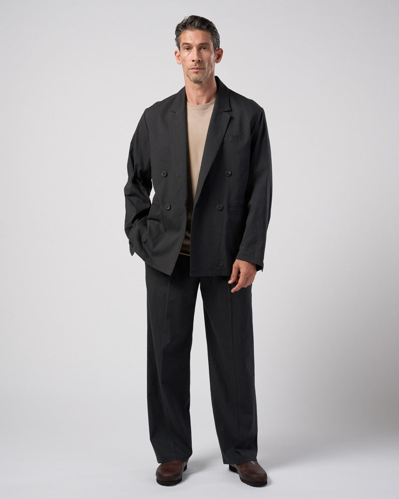 viscose linen double-breasted jacket