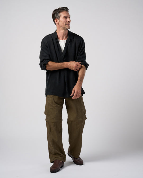 cupro vintage pull-over skipper shirt L/S