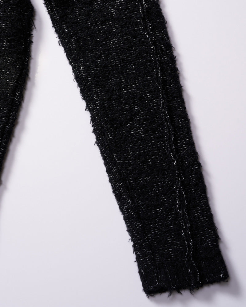 fancy yarn crew-neck knit