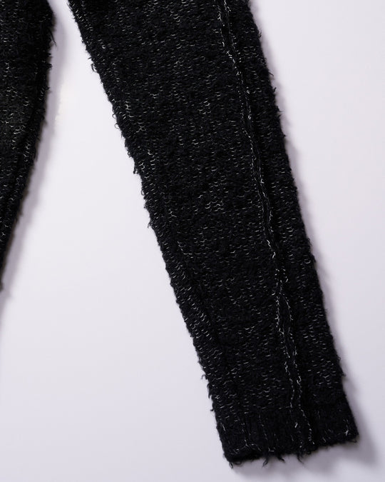 fancy yarn crew-neck knit