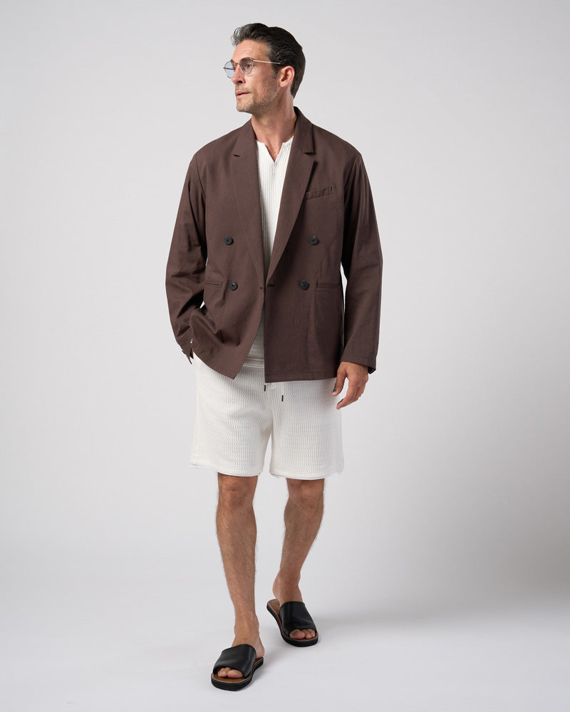 textured knit shorts