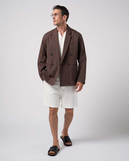 textured knit shorts