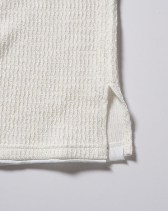 textured knit key-neck H/S