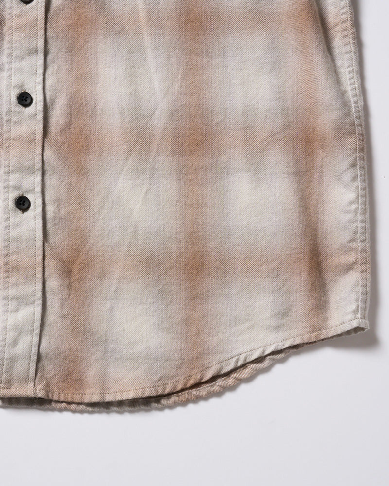loose check western shirt