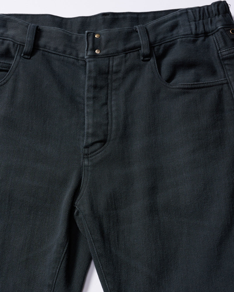 denim jersey 3D banana flare pants