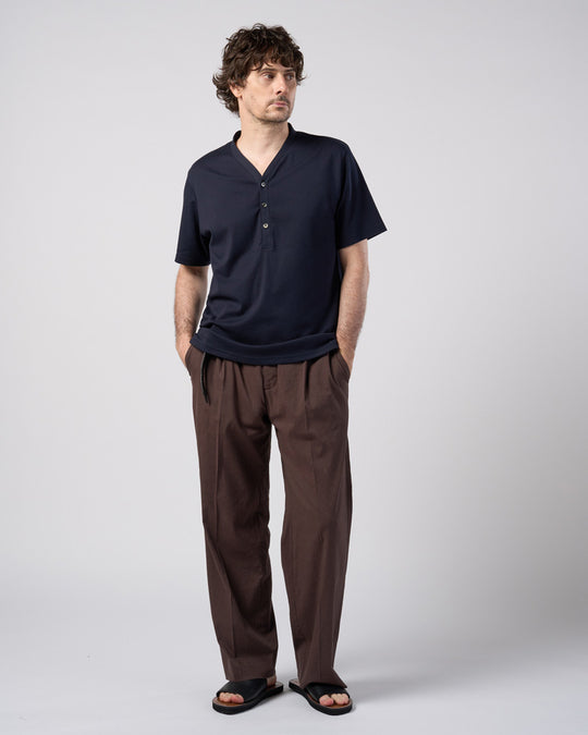 viscose linen semi-wide slacks
