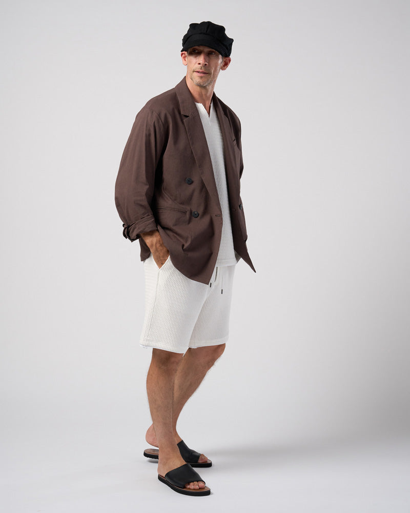 textured knit shorts