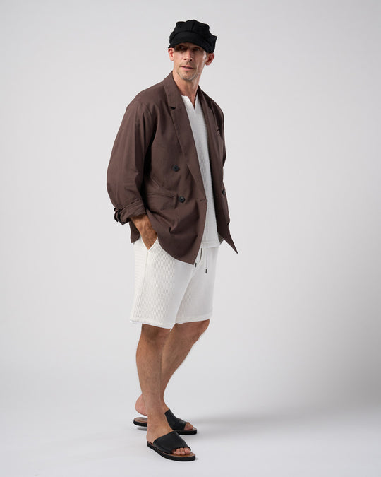 textured knit shorts