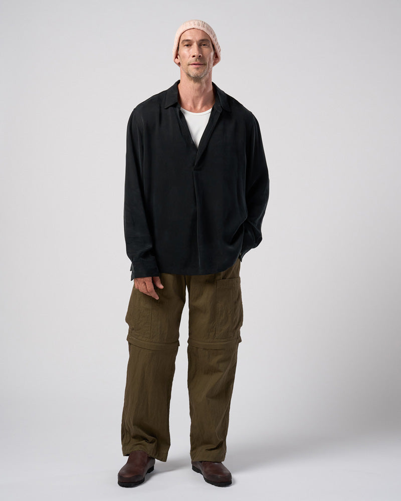 cupro vintage pull-over skipper shirt L/S