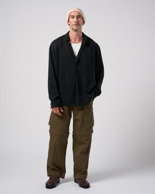cupro vintage pull-over skipper shirt L/S