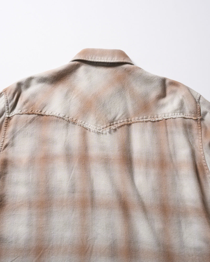 loose check western shirt