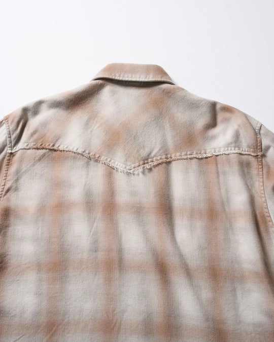 loose check western shirt