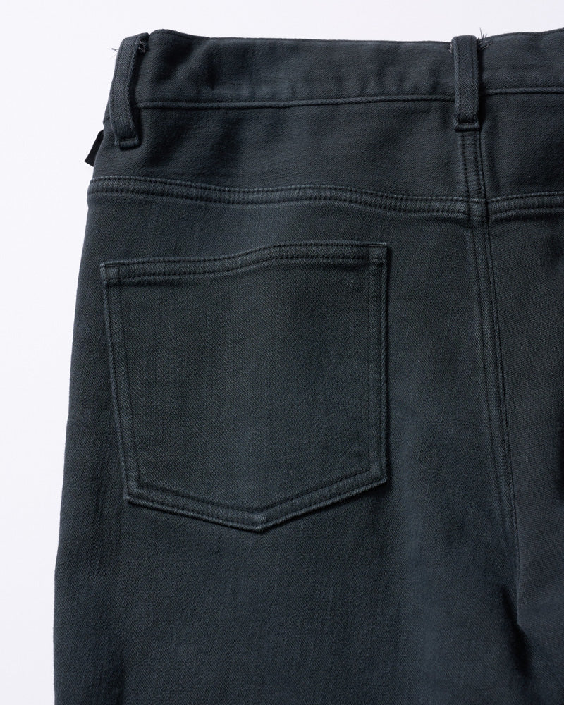denim jersey 3D banana flare pants