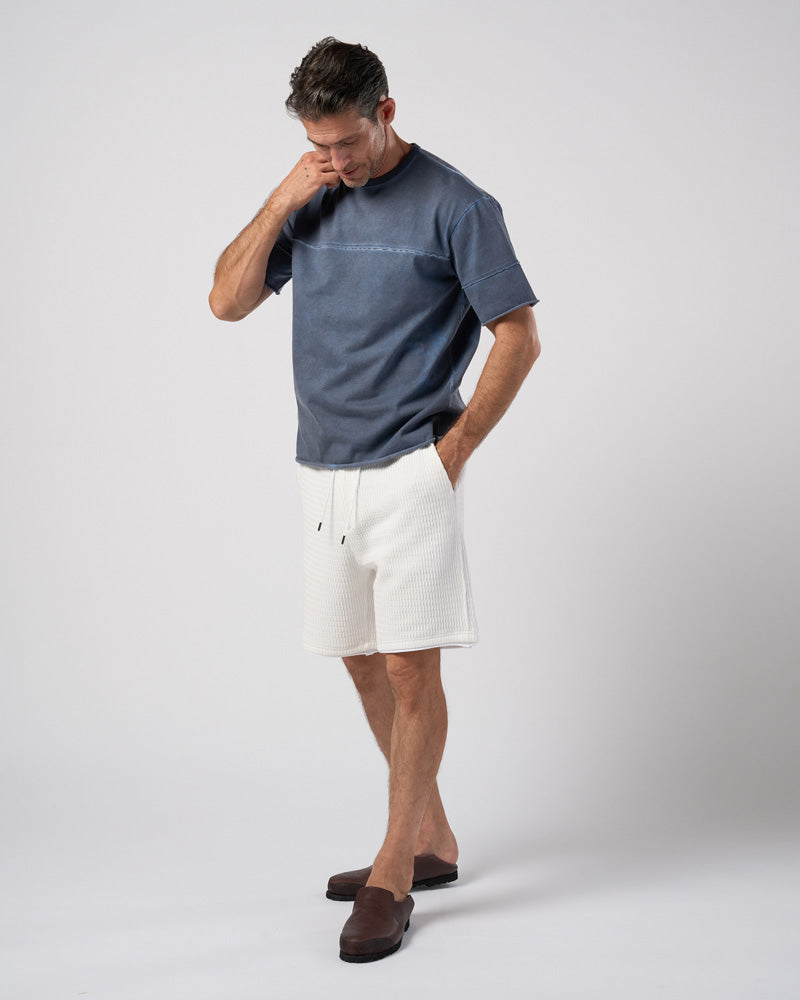 textured knit shorts
