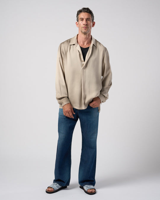 cupro vintage pull-over skipper shirt L/S