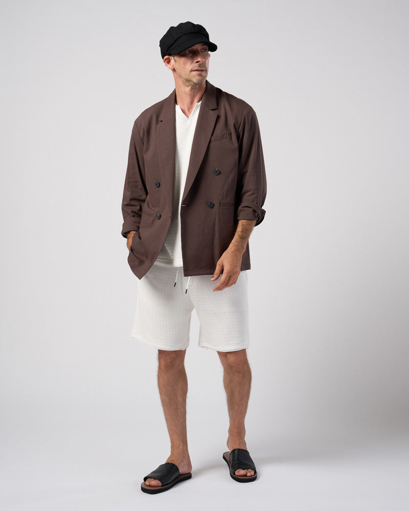 viscose linen double-breasted jacket