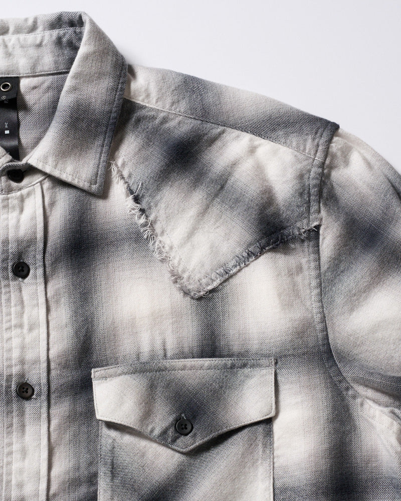 loose check western shirt