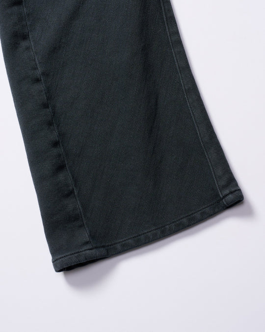 denim jersey 3D banana flare pants