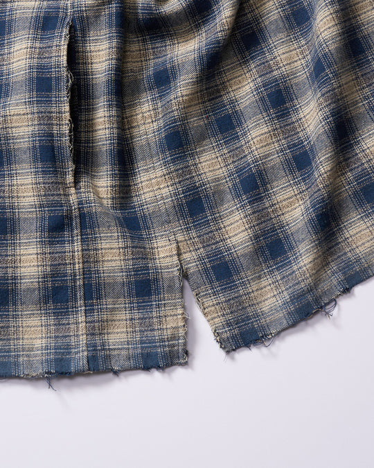 aging loose check shirt
