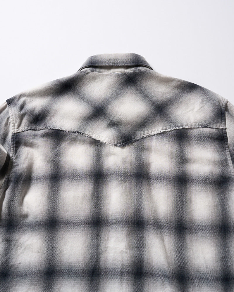 loose check western shirt