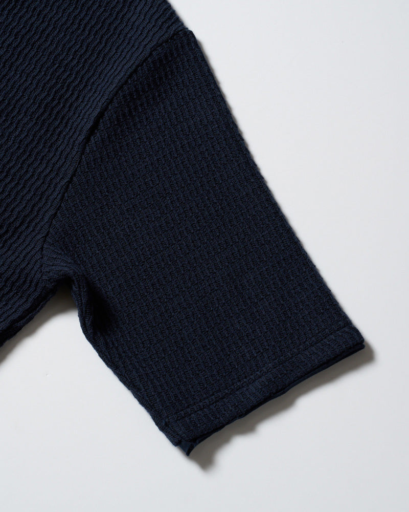textured knit key-neck H/S